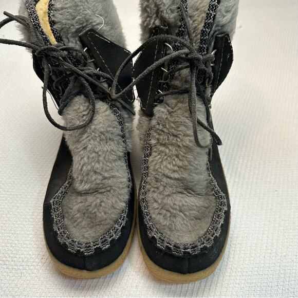 Vintage Snowland Boots Sherpa Boho Platform Scandinavian 7 - Picture 4 of 12